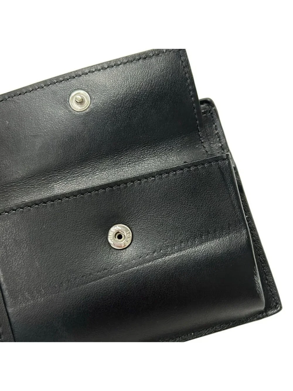 Fendi Bifold Wallet Zucca Pattern Gray Black Dark Yellow Leather